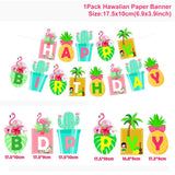 Hawaii Tropical Party Decorations Luau Aloha Banner Pineapple Flamingo Party Decoration Summer Hawaiian Birthday Party Supplies