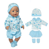 2020 Fit 18 inch Born New Baby Doll Clothes Accessories 43cm 3-piece Suit Rabbit Hair Band For Baby Festival Gift