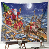 Xpoko Christmas New Year Tapestrywall Decoration Home Decoration Tapestry Santa Claus Wall Decor Christmas Treehanging Cloth