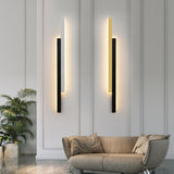 Modern Simple linear Tube LED Wall lamp up down background wall light bedside foyer corridor black gold Indoor Sconce Light