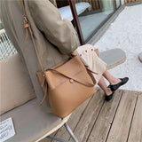 Back to school casaul buckets bag for women designer shoulder bags luxury soft pu leather crossbody bag large capacity tote ladies big purses