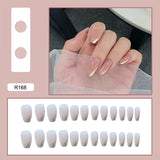 24pcs Multi-Type Wear Short Paragraph Fashion Wearable Manicure Ballerina False Nails Detachable Full Cover Coffin Fake Nail Art