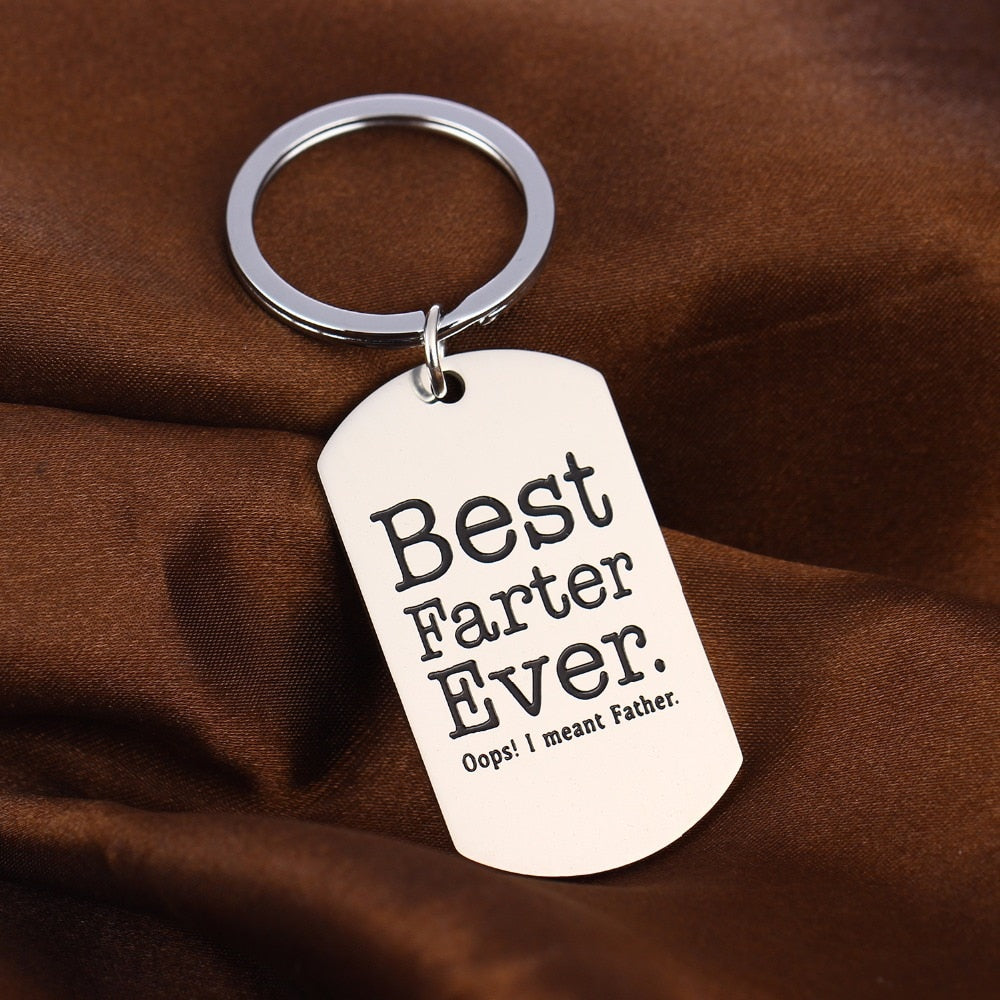 fathers day gifts from daughter Metal Father's Day Keychain Gift Best Farter Ever Oops I Meant Father Birthday Christmas Gifts For Dad Father From Son Daughter