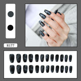 24pcs Multi-Type Wear Short Paragraph Fashion Wearable Manicure Ballerina False Nails Detachable Full Cover Coffin Fake Nail Art