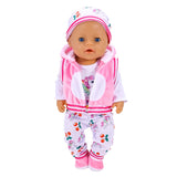 2021 New Born New Baby Fit 18 inch 43cm Doll Clothes Accessories 5-piece Rose Red Unicorn One-piece Dress For Baby Birthday Gift