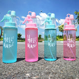 Xpoko Spray Water Bottle Sports Creative Plastic Water Cup Portable Outdoor Bike Drinkware Summer Tea Bottles Kitchen Drinking Bottles