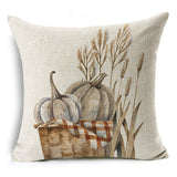 Xpoko Thanksgiving Pillow Cover Pumpkin Cushion Cover Linen Farmhouse Decor Pillow Case Home Decor Sofa Car 45CM*45CM