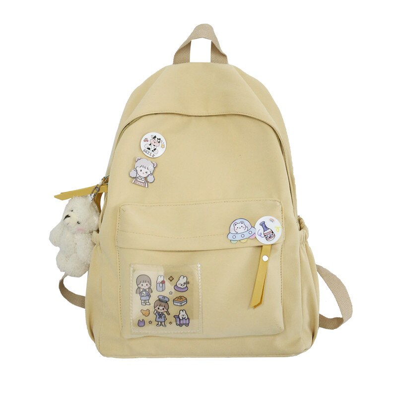 Fashion Girls School Bag Cute Simple Design Cotton Women Backpack Student Laptop Rucksack Femal Kawaii Travel Mochila
