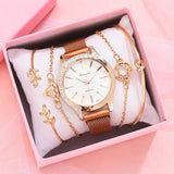 Xpoko  Fashion Women Watches Luxury Quartz Ladies Watch Clock Rose Gold Diamond Dial Dress Casual Wristwatch Women Relogio Feminino