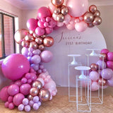 Balloon Arch Garland Rose Gold Chorme Metallic Balloons Pink Globos Happy Birthday Party Decorations Wedding Baby shower