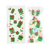 50pcs Santa Snowman Snowflake Printing Plastic Gift Packaging Pouches Christmas Party Bakery Cookies Snack Biscuit Candy Pouches