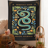 Serpent Sage Wall Decor Moon Journal Tapestry Hangings The Phases of Your Life Witchy Snake Witchcraft Wall Art Decor Boho Tapiz