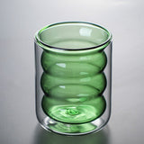 Creative Wave Heat-resistant High Borosilicate Glass Color Double Transparent Cup Home Office Meal Water Cup Coffee Cup