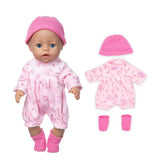 2021 New Born New Baby Fit 18 inch 43cm Doll Clothes Accessories 5-piece Rose Red Unicorn One-piece Dress For Baby Birthday Gift