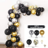 Black Gold Balloon Garland Arch Confetti Latex Baloons Graduation Happy 30th 40th 50th Birthday Party Decor Adults Baby Shower