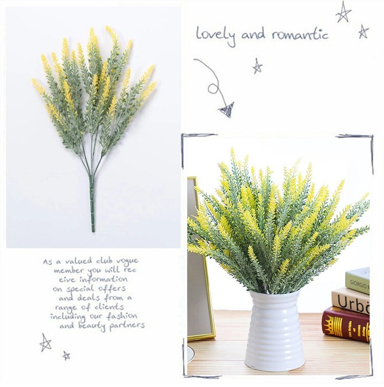 Xpoko 6 Pieces /Bundle PE Lavender Cheap Artificial Flower  Plant Wall Decoration Bouquet Material Manual Diy Vases For Home