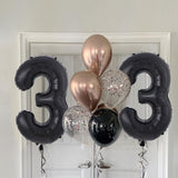 8pcs/lot 30th 40th 50th 60th Birthday Party 32 inch Jumbo Black Number Balloons 12inch Rose Gold Baloon Birthday Party Supplies