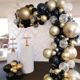 Black Gold Balloon Garland Arch Confetti Latex Baloons Graduation Happy 30th 40th 50th Birthday Party Decor Adults Baby Shower