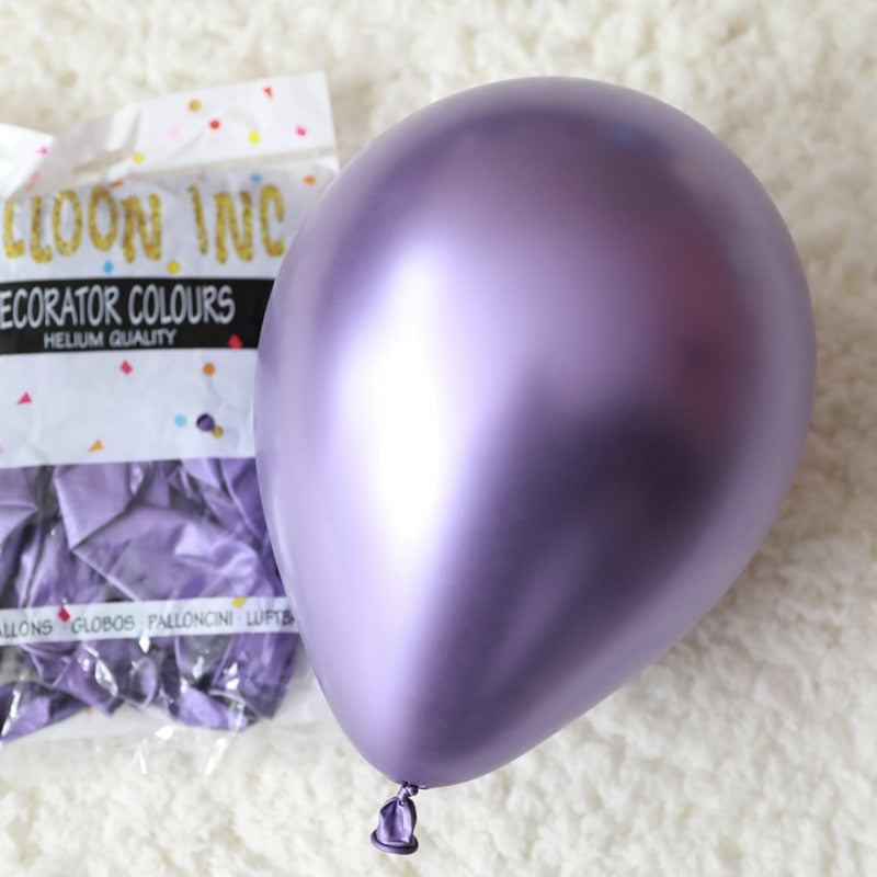 10/20/50pcs 260 Magic Long Glossy Metal Latex Balloons 10inch Thick Chrome Metallic Colors Air Balls Globos Birthday Party Decor