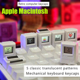 2PCS Classic Retro Apple Mac Designer Hat Mechanical Keyboard Keycaps ESC Cherry MX Backlit Custom Keycap And 1.5U Tab Key