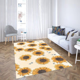 Simple Sunflower Rectangle Rug Sunflower Rug, Decorative Floor Mat, Living Room Carpet, Floor Mat Home Decor, Housewarming Gifts