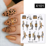 Merry Christmas 3D Nails Sticker Winter Cute Cartoon Sliders Snowflake Elk Xmas Tree Decal UV Gel Polisn Manicures Foils Decor