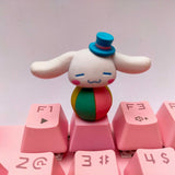 Keycaps For Mechanical Keyboard Big Ear Dog Key Caps PBT Anime Kawaii Lovely Pink Cartoon Personality Keycap Accessories Single