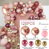 Xpoko Rose Gold Balloon Garland Arch Kit Wedding Birthday Baloon Birthday Party Decor Kids Baby Shower Latex Confetti Ballon Balon