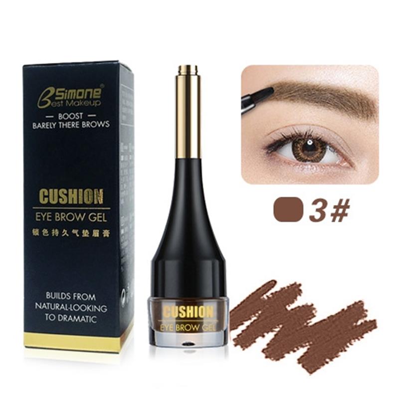Xpoko 4 Colors Brown Black Eyebrow Cream Enhancers Waterproof Long-Lasting Air-Cushion Dye Brows Gel Tinted Makeup Liquid Eyebrows