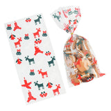 50pcs Santa Snowman Snowflake Printing Plastic Gift Packaging Pouches Christmas Party Bakery Cookies Snack Biscuit Candy Pouches