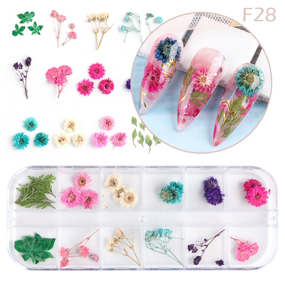 Summer Flower Nail Art Decorations Floral Design for Manicure Decor Small Daisy Rose Sticker Nail Accessories Lot GL1524