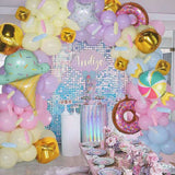 Xpoko Donut Ice Cream Aluminum Foil Balloon Wreath Arch Set Girl Baby Shower Decoration Birthday Party Outdoor Wedding Decoration