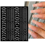 3D Nail Stickers Decals Ink Watermark Spring Summer Black Lines Flower Leaf Tree For Manicures Nail Art Decoration