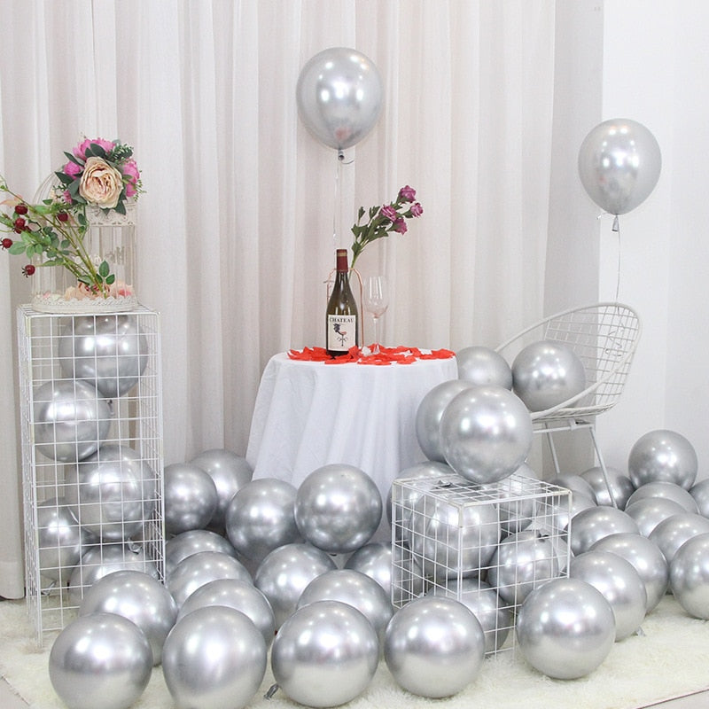 10/20/30Pcs 5/10/12inch Rose Gold Metal Balloon Happy Birthday Wedding Party Decoration Kids Boy Girl Adults Bride To Be Baloon