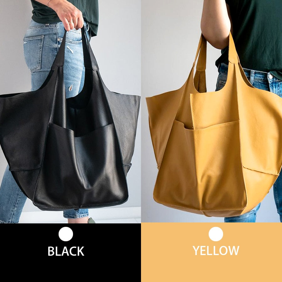 Back to school Casual Soft Large Capacity Tote Women Handbags Designer Aged Metal Look Luxury Pu Leather Shoulder Bag Retro Big Shopper Purses