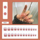 24pcs Multi-Type Wear Short Paragraph Fashion Wearable Manicure Ballerina False Nails Detachable Full Cover Coffin Fake Nail Art