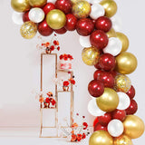Xpoko 1 Set Of Red And Gold Balloon Arch Garland Set Anniversary Wedding Birthday Decoration Valentine's Day Engagement Party Decorati
