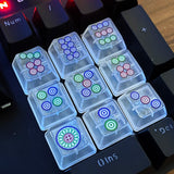 9Pcs/Set Cherry Pbt Artisan Keycaps For Mechanical Gaming Keyboard Caps Setup Gamer Accessories Custom Diy Cute Kawaii KeyCap