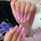 Double Color Long Butterfly Stiletto Ballerina False Nail Tips Heart Cloud Coffin Fake Nail Art Star Acrylic Detachable Decal