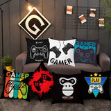 Xpoko Video Game Cushion Covers Happy Birthday Gamepad Boy Inflate Party Supplies GAME ON Pillowcase Happy Birthday Decor Kids Gifts