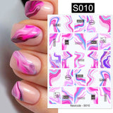 3D Nail Stickers Decals Ink Watermark Spring Summer Black Lines Flower Leaf Tree For Manicures Nail Art Decoration