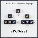 9PCS/Set Backlit Keycaps For Mechanical Keyboard Caps Decoration Accessories Diy PBT Anime Cartoon Cute Custom Cherry MX Keycap