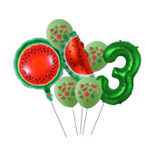 7pcs/lot Fruit Watermelon Summer Party Balloons Birthday Decoration 30inch Number Balloon Kids Baby Shower Decoration Globos