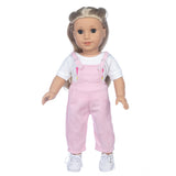 2020 New Fit 18 inch Baby New Born Doll Clothes Accessories White Powder Plaid 3 Piece Suit for American og Girl Dolls