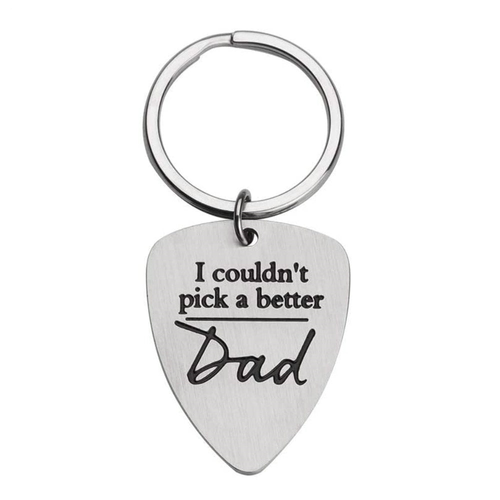 fathers day gifts from daughter Father  Day Gifts For Men Dad Stepfather Keychains For Men I Couldn't Pick A Better Dad Guitar Pick Gift From Wife Daughter Son