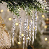 5/10Pcs 13cm Simulation Ice Xmas Tree Hanging Ornament Fake Icicle Prop Winter New Year Party Christmas Tree Home Decoration