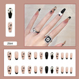 24Pcs Heart Gradient Designs False Nails French Long Ballet Line Bow Coffin Fake Nail Artificial Full Cover Nail Art Tips Z143