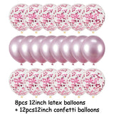 Xpoko 20Pcs Rose Gold Balloon Set Confetti Metallic Balloons Birthday Party Wedding Decoration Anniversary Globals Baby Shower Balloon