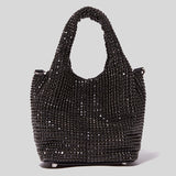 Back to school Luxury Diamonds Bucket Bag Designer Brand Women Handbags Shinny Rhinestone Mesh Shoulder Crossbody Bags Evening Party Purse