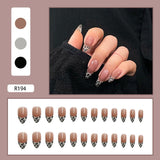 24pcs Multi-Type Wear Short Paragraph Fashion Wearable Manicure Ballerina False Nails Detachable Full Cover Coffin Fake Nail Art